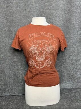 BUNDLE - Tres Bien Women's Short-Sleeve Tiger Graphic Tee - Rust Orange